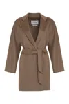 Max Mara Lapel Collar Belted Cashmere Coat