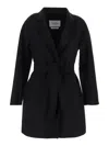Max Mara Cashmere Double-breasted Coat In Black