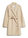 Max Mara Short Wrap Coat In Cashmere In Beige