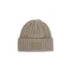 Max Mara Macbeth Beanie Logo Pelle In Brown