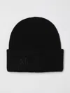 Max Mara Mmretina Ribbed-initial Beanie Hat In Black