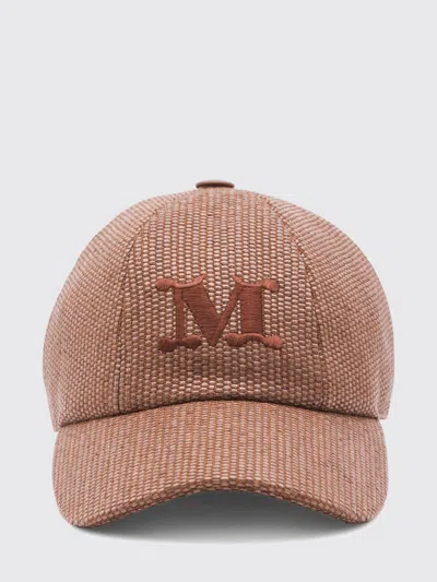 Max Mara Letter Logo Hat In Brown