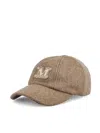 Max Mara Logo-plaque Cashmere Cap In Brown