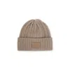 Max Mara Macbeth Beanie Logo Pelle In Brown