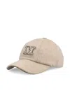 Max Mara Beige Logo Baseball Hat In Neutral
