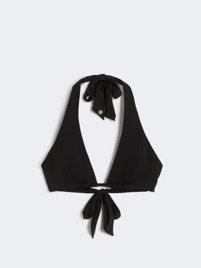 Max Mara Haut De Maillot De Bain Triangle En Jersey Brillant In Black
