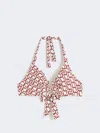 Max Mara Avena Geometric-pattern Tie Bikini Top In Multi