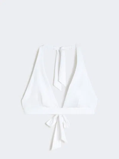 Max Mara Haut De Maillot Voile En Jersey In White