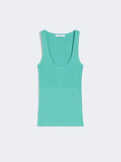 Max Mara Haut En Fil De Viscose Mélangée In Green