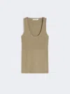 Max Mara Ribbed Tank Top In Neutral