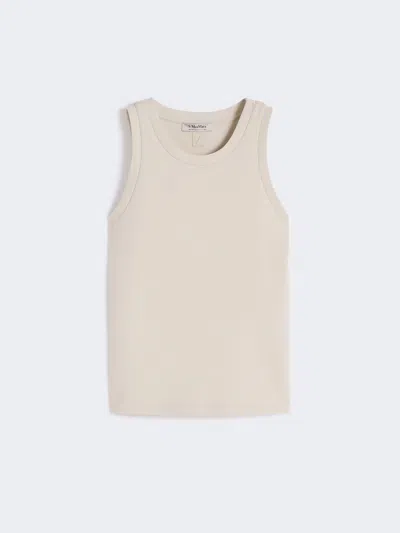 Max Mara Haut En Jersey De Mélange De Coton In Neutral