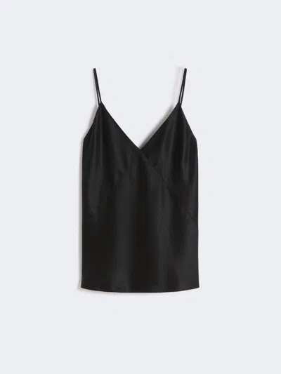 Max Mara Haut En Satin De Soie In Black