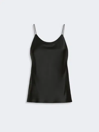 Max Mara Haut En Satin De Soie In Black