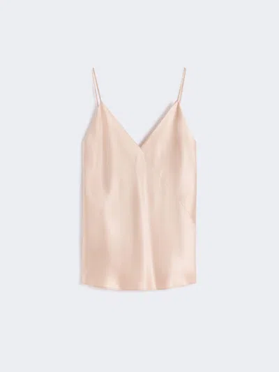 Max Mara Haut En Satin De Soie In Pink