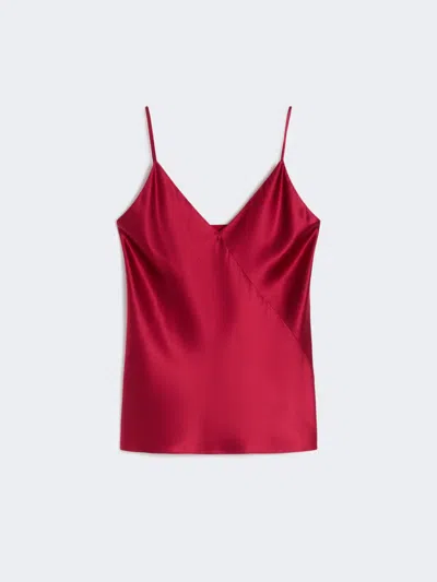Max Mara Haut En Satin De Soie In Red