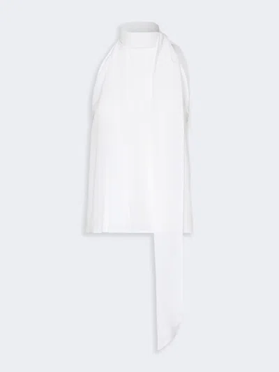 Max Mara Haut Sans Manches En Crêpe De Chine In White