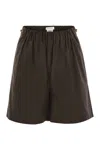 Max Mara Maxmara Women Haway - Cotton Poplin Shorts In Brown