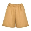 Max Mara Haway Cotton Poplin Shorts In Brown