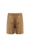 Max Mara Elastic Waist Shorts In Brown