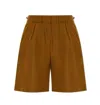 Max Mara Haway Mini Shorts With Side Drawstring In Brown