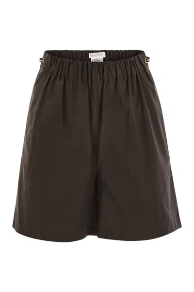 Max Mara Haway Popeline Short In Gray