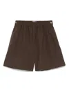 Max Mara Haway High-rise Pleat Shorts With Elasticated Waistband In Brown