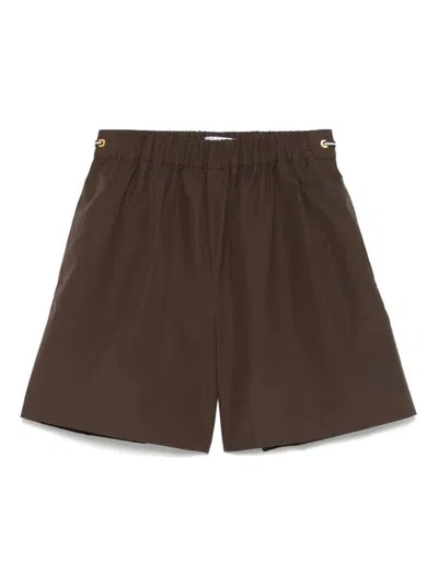 Max Mara Haway Poplin Short Clothing In Brown