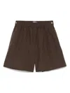 Max Mara Haway High-rise Pleat Shorts With Elasticated Waistband In Brown