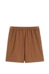 Max Mara Elastic Waist Shorts In Brown