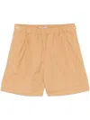 Max Mara Drawstring Waistband Shorts Eyelet Detailing In Brown