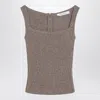 Max Mara Hazelnut-colored Top In Wool And Cashmere Blend In Gray