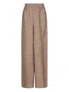Max Mara Vischio Printed Silk Satin Wide-leg Pants In Brown