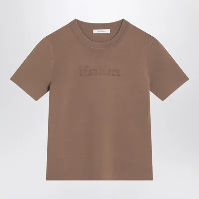 MAX MARA MAX MARA HAZELNUT-COLOURED T-SHIRT IN CRÊPE