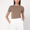 Max Mara Hazelnut-coloured T-shirt In Viscose Crêpe