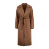 Max Mara Hazelnut Robe Coat In Cashmere Wool And Silk In Brown