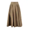 Max Mara Hazelnut Taffeta Pleated Skirt In Sand