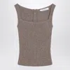 Max Mara Hazelnut-colored Top In Wool And Cashmere Blend In Brown