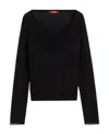 Max Mara Heart-neck Sweater In Black