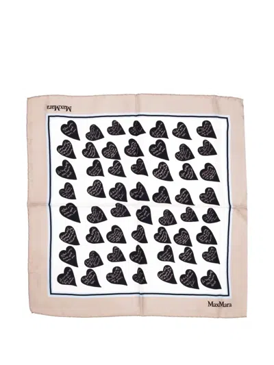 Max Mara Heart-print Scarf In Multi