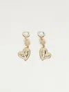 Max Mara Heart-shaped Pendant Earrings In Gold