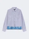 Max Mara Heavy Cotton Canvas Shirt In Blue