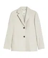 Max Mara Heavy Linen Canvas Jacket In White