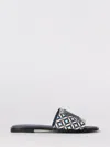 Max Mara Geometric-print Logo-patch Sandals In Blue