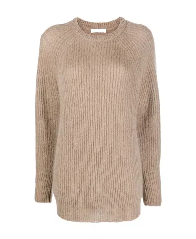 Max Mara Helga Ribbed-knit Jumper In Brown