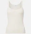 Max Mara Helier Ribbed-knit Cotton-blend Tank Top In Neutral