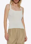 Max Mara Helier Ribbed Tank Top In White