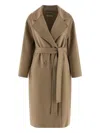 Max Mara Heller Belted Double-breasted Coat In Brown