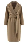 Max Mara Heller Belted Double-breasted Coat In Sand