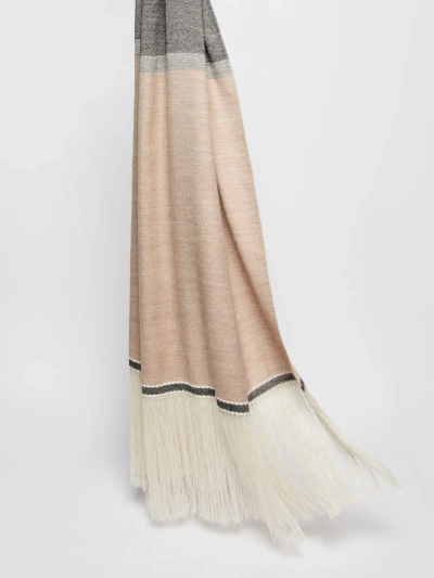 Max Mara Hemp And Wool-blend Stole In Clay