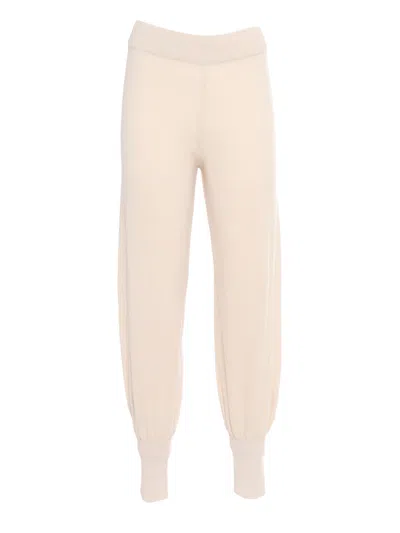 Max Mara Hiberis Ivory Knitted Trouser In White